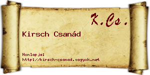 Kirsch Csanád névjegykártya
